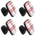 thumbnail image 2 of 4 Pcs Square Cabinet Handle Cupboard Knob Drawer Pulls Handle Red & White Scottish Plaid Drawer Knobs with Screws Furniture Decoration, 2 of 7