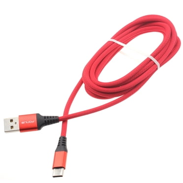 For Moto G Stylus (2023)/(2022) - Type-C Red 10ft USB-C Cable, Charger Cord Power Wire Long Braided for Motorola Moto G Stylus (2023)/(2022) Phones