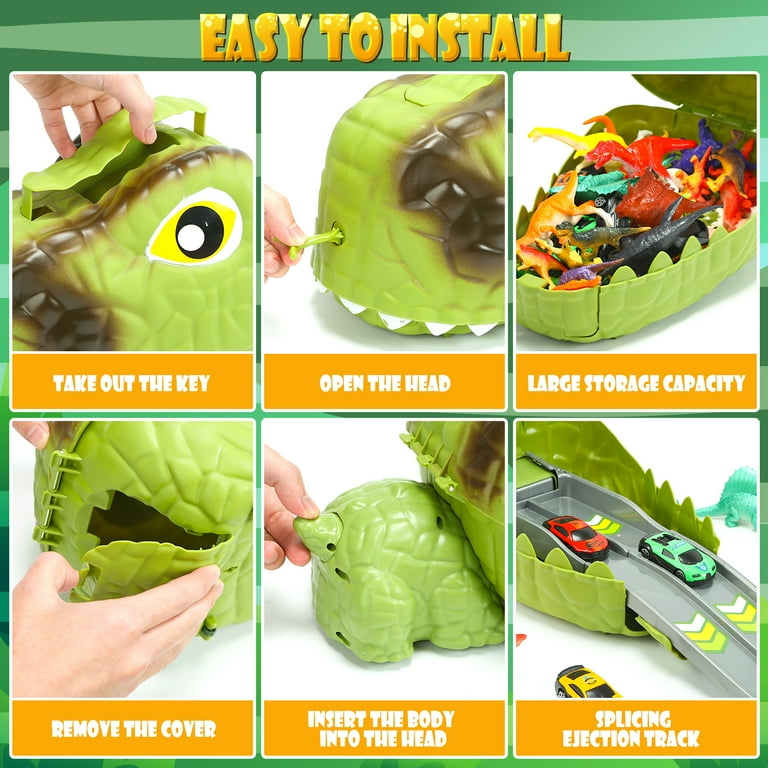 JoyStone 77-Piece Dinosaur Playset with Track & Carrier photo 3