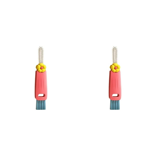 Toystoory Tapón de botella, cepillo, ranura de limpieza, tapa de cocina multifuncional, fregador de esquinas muertas, herramienta de plástico Rojo 2piezas Toystoory CBP442239