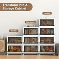 thumbnail image 6 of BROVIEW 480QT  Plastic Storage Bins with Lids, Large Stackable Storage Bins with Wheels, 120GalCollapsible Closet Organizer and Storage Drawers, Storage Cabinets for Home, Office, 4 Pack, White Brown, 6 of 8