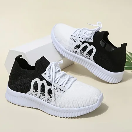 

Women‘s Fashion Trend Leisure Fitness Sneakers Knit Lightweight Lace Up Low Top Breathable Casual Shoes Women‘s Sport Shoes