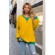 thumbnail image 3 of Camisetas de Larga para Mujer, Color Amarillo, Talla L, 3 of 8