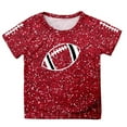 thumbnail image 4 of Bainana Little Girls Tops Sequin Print Short Sleeve Crew Neck Shirt Comfortable Leisure Summer Kids Outwear Red Size 8-9 Years, 4 of 4
