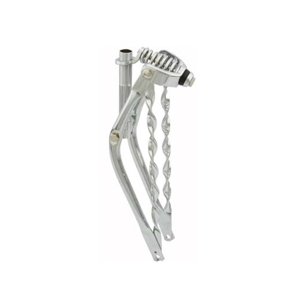 20" Classic Spring Fork 1" W/Twisted Bars Chrome. Bike fork, bicycle