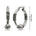 thumbnail image 5 of LeCalla 925 Sterling Silver Light-Weight Oxidized Small Balinese Click Top Hoop Earrings Jewelry for Women and Teen 22MM, 5 of 9