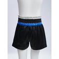 thumbnail image 6 of Nyeemya Boys Metallic Kickboxing Trunks Side Split Satin Boxing Shorts for Combat Fighting Training Blue&Silver 10, 6 of 6