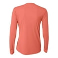 thumbnail image 2 of A4 Long Sleeve Cooling Performance Crew For Women in Coral | NW3002, 2 of 3