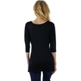 thumbnail image 3 of ToBeInStyle Women's Side Shirred Button at Shoulder Top, 3 of 7