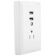 thumbnail image 1 of Toma de corriente eléctrica de pared de 125V, puerto USB dual de 2,4A con luz nocturna, enchufe estadounidense, luz blanca cálida, 1 of 8