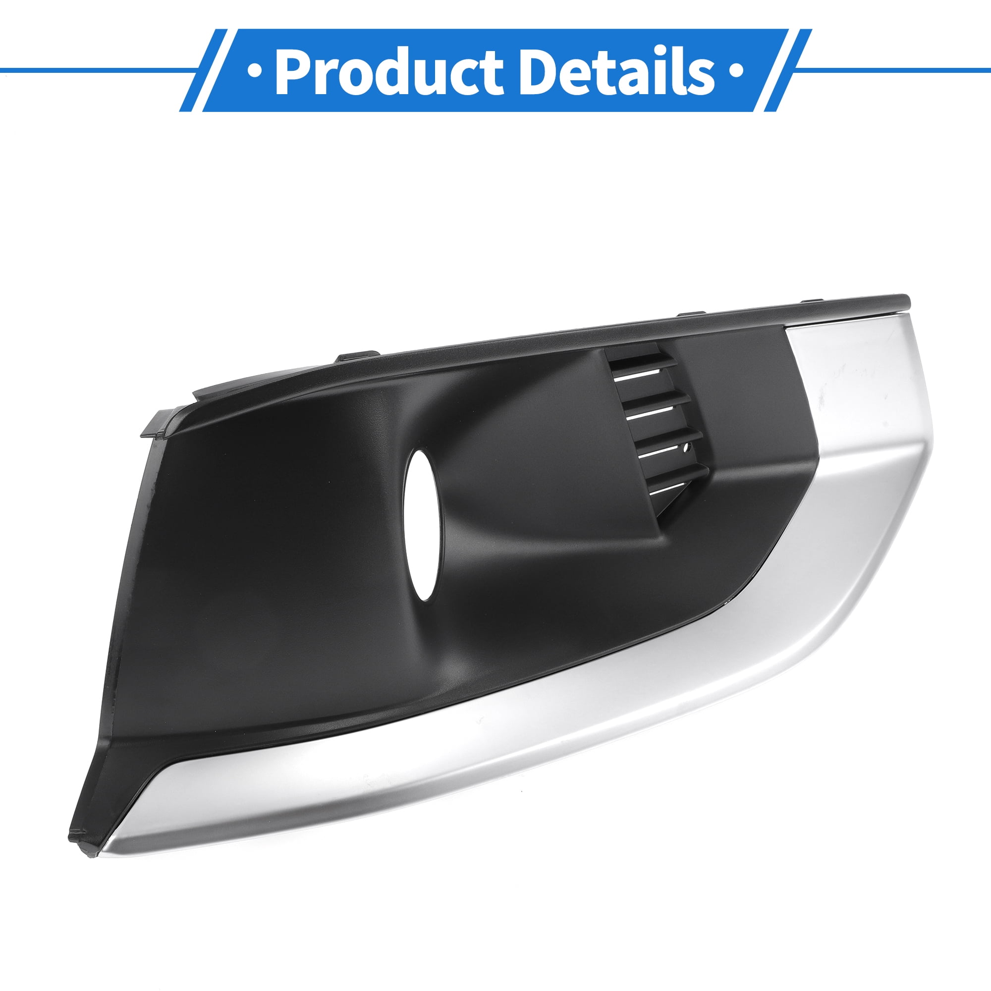 1pc Car Front Right Fog Light Grill for Audi A4L 2020-2022 No.8WD807681L ABS Black Silver Tone