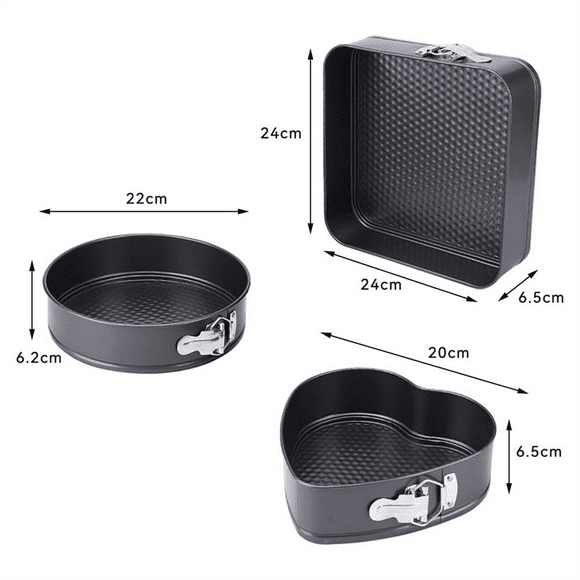 3Pcs Springform Cake Pan Non-Stick Cheese Cake Pan, Removable Bottom Leakproof Cake Pan for Baking Enthusiast