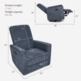 thumbnail image 6 of Evolur Raleigh Basic Glider |Recliner| Rocker, Blue Fog, 6 of 8