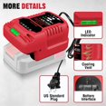 thumbnail image 3 of Para Bauer 20V Battery Charger, 1701C-B Fast Charger Replacement for Bauer 20V Hyper.max 63629 1701C-B 1702C-B 1701C 1702C Batteries, LED Indicator, 2.0A Output, 3 of 10