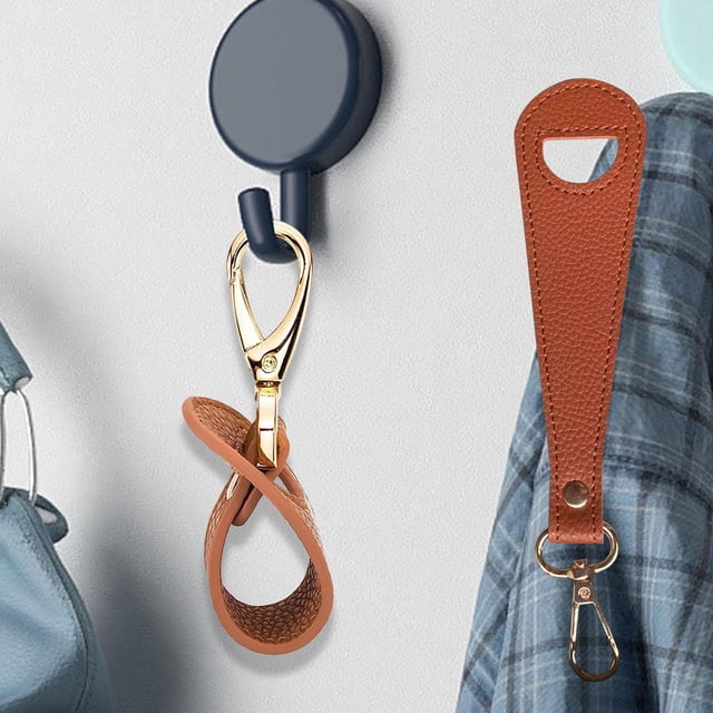 Clip para sombrero de viaje, organizador de almacenamiento, soporte para sombrero multifuncional portátil, Clip para gorra para sombreros de béisbol, marrón