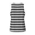 thumbnail image 5 of Fotbe Black And White Diamonds Pattern Men's Quick Dry Workout Tank Top Gym Muscle Tee Fitness Bodybuilding Sleeveless T Shirt Breathable Workout Shirt-Large, 5 of 9
