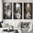 thumbnail image 1 of Designart "Path Through the Frosty Snow Forest IV" Landscapes Framed Wall Art Set Of 3 - White Snow Frame Gallery Set For Office Decor, 1 of 6