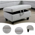 thumbnail image 4 of Sofa Ottoman with Storage, Ottoman Bench for Living Room, Bedroom, Rectangular, Light Gray Fabric, 4 of 15