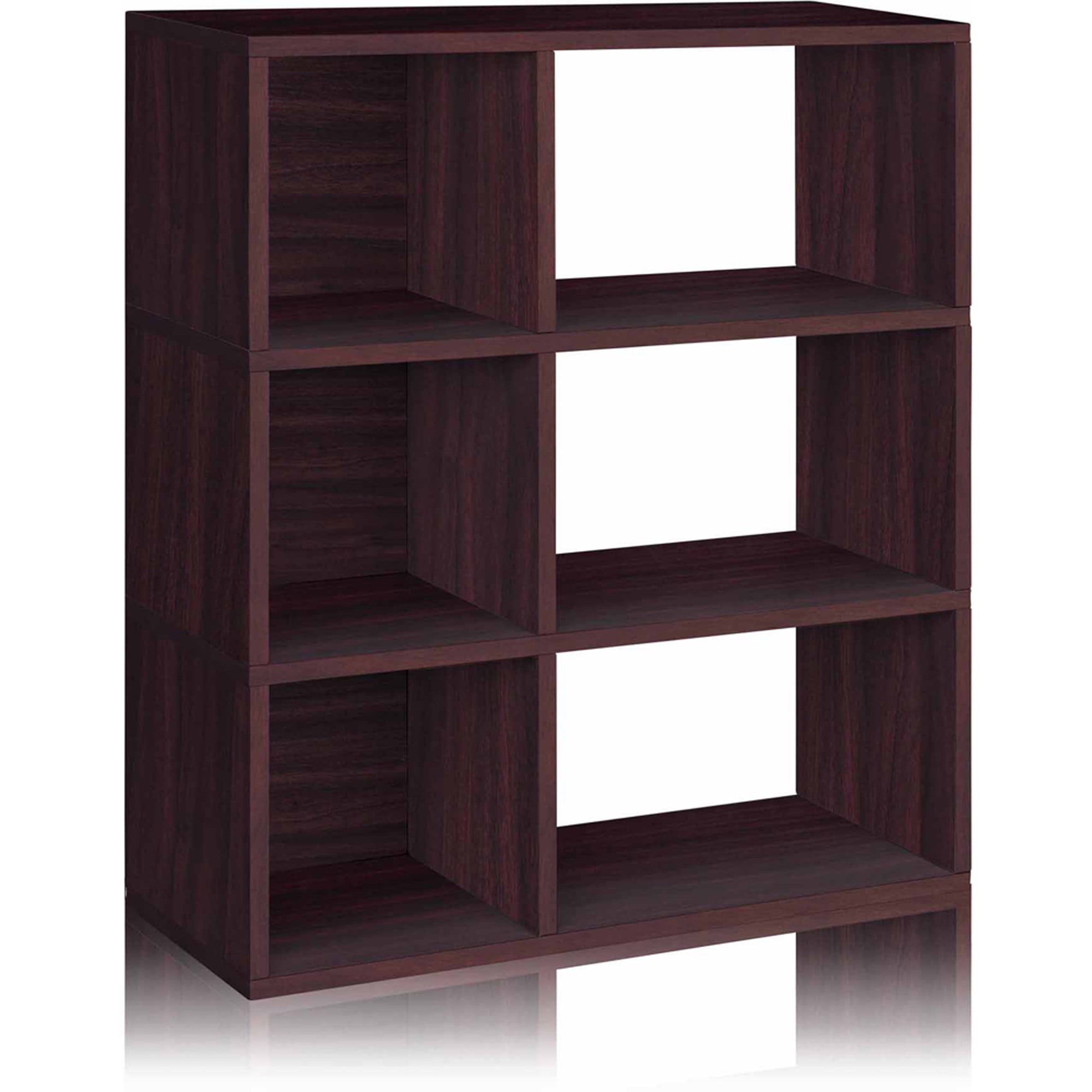 Way Basics Eco 3 Shelf Sutton Bookcase And Cubby Storage Espresso
