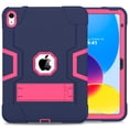 thumbnail image 2 of Dteck Case for iPad 10th Generation 10.9-inch 2022,iPad 11-inch (A16) 2025 Heavy Duty Rugged Case 3-Layer Protection Armor Kickstand Shockproof Cover for iPad 10th/11th Generation,Navy+Rose, 2 of 8