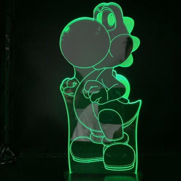 Lámpara LED Yoshi 3D Illusion Light con luz nocturna que cambia de color