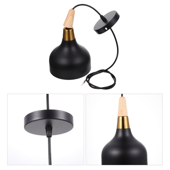 HONITANO Indoor Hanging Lamp Chandelier Black Wood Decorative Light 1Pack