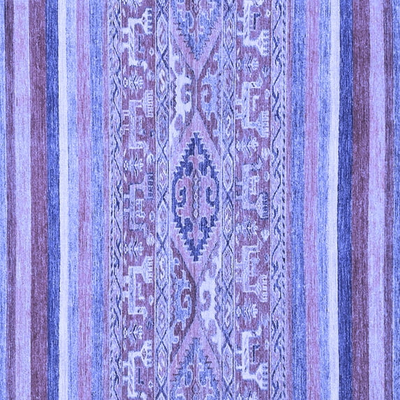 Ahgly Company Machine Washable Indoor Square Abstract Blue Modern Area Rugs, 3' Square