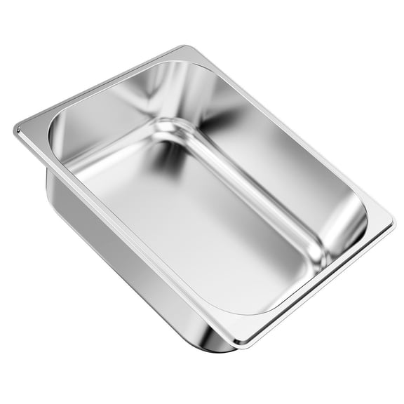 Stainless Steel 1/2 Size Steam Table Pans, 6-Pack 4" Deep with Anti-Jam Design, Commercial Food Storage Pans