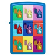 Zippo Pop Art Design Sky Blue Matte Pocket Lighter