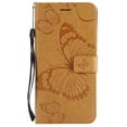 thumbnail image 2 of iPhone 7 Plus/ 8 Plus Wallet case, Allytech Pretty Retro Embossed Butterfly Flower Design PU Leather Book Style Wallet Flip Case Cover for Apple iPhone 7 Plus and iPhone 8 Plus, Yellow, 2 of 10