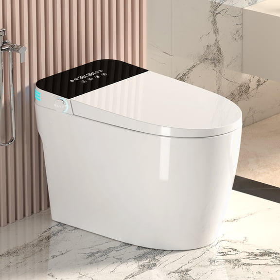 Leumius Smart Toilets with Built-in Bidet,Intelligent Toilet with Heated Bidet Seat,Auto Open/Close Seat,Dryer and Warm Water