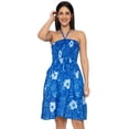thumbnail image 6 of HAPPY BAY Women's Beach Vacation Summer Holiday Short Tube Top Stretchy Ruched Evening Dress Strapless Dresses for Women L-XL Blue Floral, 6 of 8