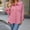 Pink Coats for Women, variant on Women’s Frayed Hem Denim Jacket, Lapel Collar Long Sleeve Button Down Jean Coat with Flap Pockets Loose Fit Outerwear Pink M