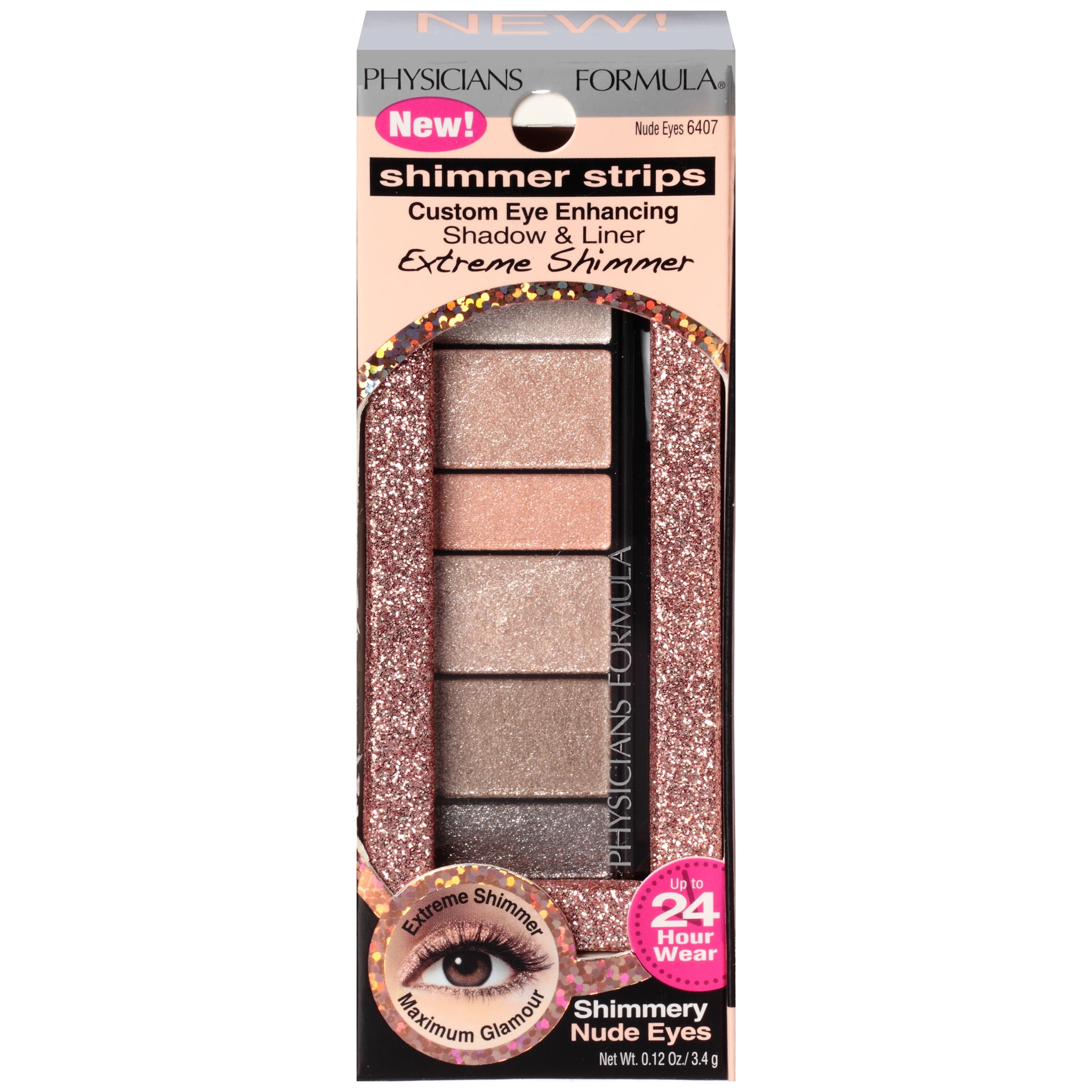 Physicians Formula Shimmer Strips Eyeshadow, Eye Shadow Palette & Liner, Nude Eyes, 0.26 oz