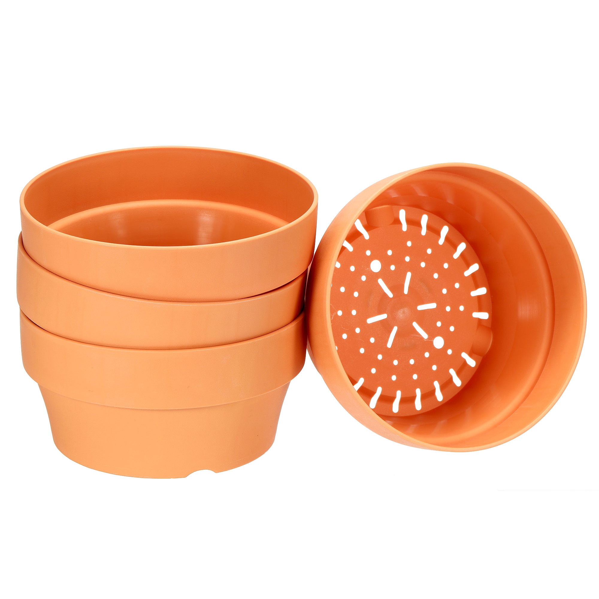 Uxcell 7" Plastic Plant Pots with Holes Flower Planter Container