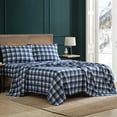 thumbnail image 2 of Winter Nights Cotton Flannel Sheet Set, Twin, Navy Plaid, 2 of 6