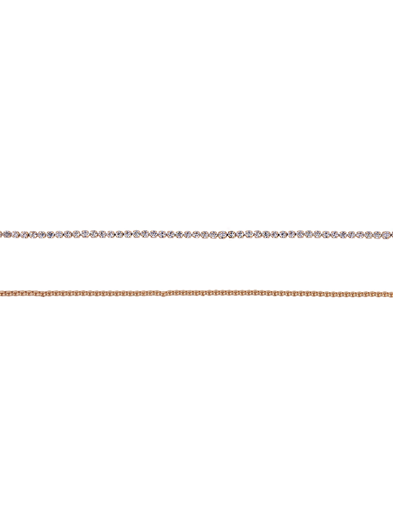 Time and Tru Goldtone 2-Row Rhinestone and Initial "T" Necklace