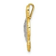 thumbnail image 2 of 14K Two-Tone Gold Textured Casted Solid Polished Finish Turtle Pendant Slide, 2 of 4
