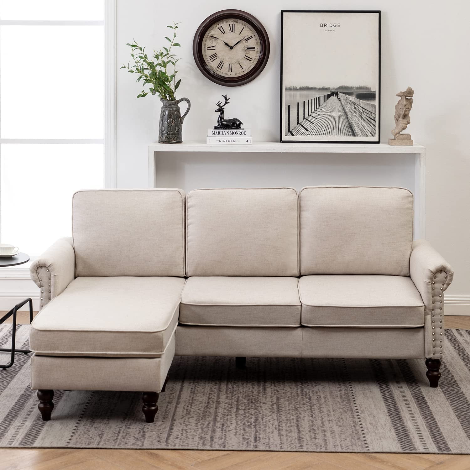 Buy Yoleny Convertible Sectional Sofa, LShaped Sofa Threeseat