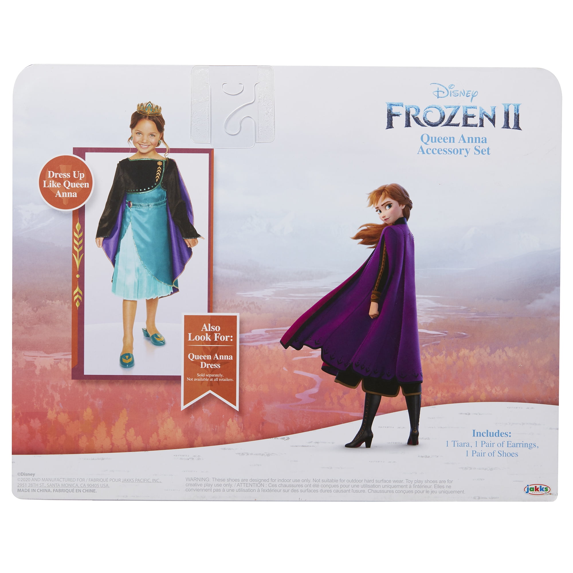 Disney Frozen 2 Queen Anna Accessory Set Includes Shoes Tiara and Earrings Perfect for Costume Dress-Up or Pretend Play 