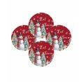 thumbnail image 7 of 13 Inch Round Placemats Set of 4, Red Snowman Christmas Non Slip Heat Insulation PP Table Mats, Xmas Tree Snowflake Gifts Washable Place Mats for Kitchen Dining Party Table Decor, 7 of 7