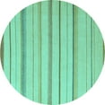 thumbnail image 1 of Ahgly Company Indoor Round Solid Turquoise Blue Modern Area Rugs, 7' Round, 1 of 4