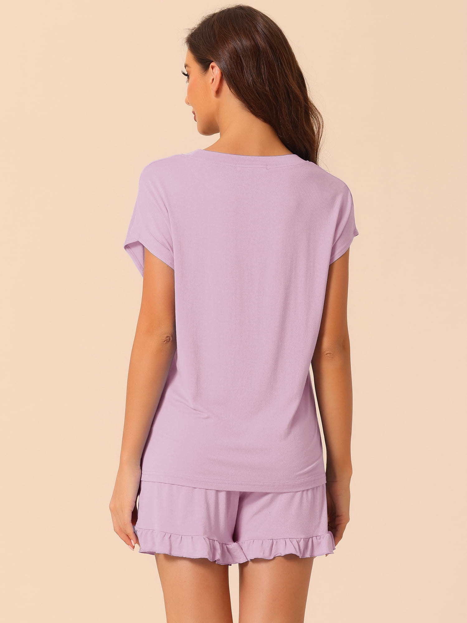 DARING DIVA Women's Lounge Pajamas Short Sleeve Tops with Shorts Pockets 3XL Pink