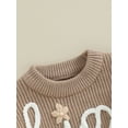 thumbnail image 6 of Suealasg Toddler Baby Girls Sweaters Child Long Sleeve Crew Neck Letter Embroidery Loose Knitted Pullovers 6M 1T 2T 3T Kids Girls Fall Winter Warm Clothes, 6 of 9