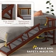 thumbnail image 4 of Brown Wooden Dog Ramp for Large Dogs - 60" Long, Non-Slip & Removable Guardrails for Couch, Bed, Living Room Furniture, 4 of 7