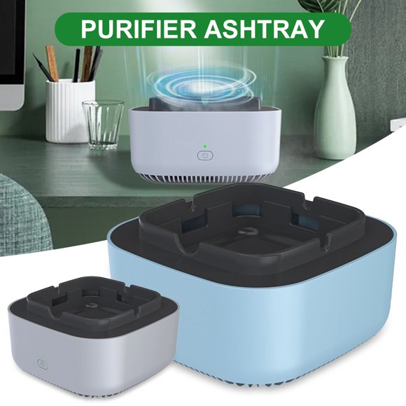 ODOMY Smokeless Ashtray Detachable Indoor Ashtray Support 20min Auto Off Anti-Flaming Ashtray Air Filter Battery Powered Ashtray for Home Office Car