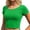 Green, variant on Womens Summer Tops Square Neck Short Sleeve Tshirt Solid Color Shirt Tight Shirts Trendy Going Out Trendy Y2K Tees