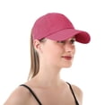 thumbnail image 5 of Women's Criss Cross Back Baseball Cap, Ponytail Hat with Quick Dry Fabric, UV Protection Sport Cap for Running, Hiking, and Outdoor Activities Hot Pink, 5 of 8