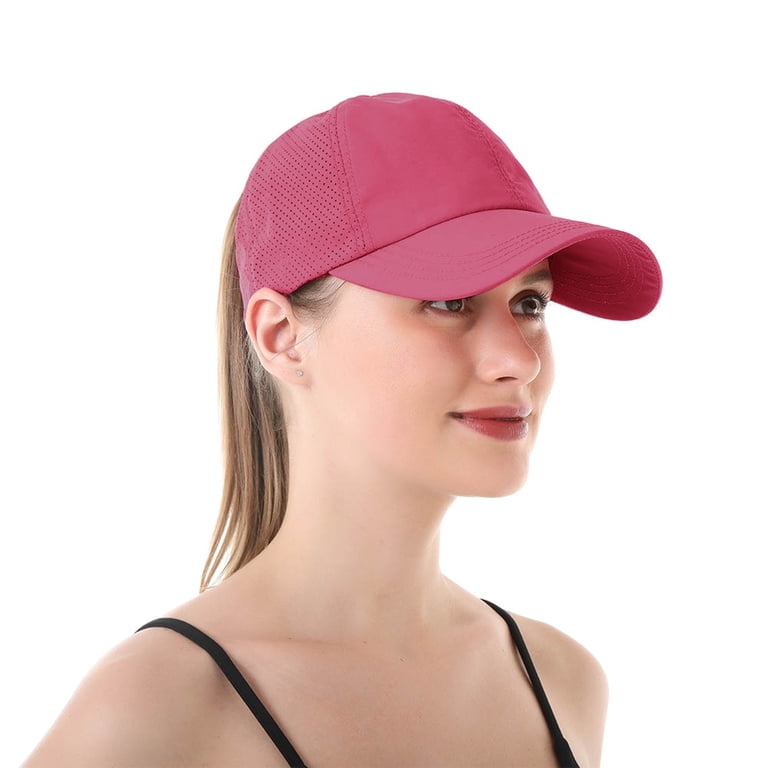 Adjustable Criss Cross Ponytail Baseball Cap for Women with 