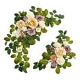 thumbnail image 1 of Juego de 2 arcos de flores para boda, centro de mesa rústico decorativo con hojas verdes, decoración para champán, 1 of 9